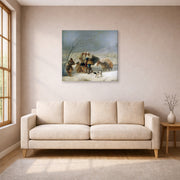 Gallery-wrapped canvas print of Francisco Goya's The Snowstorm (Winter) displayed on a wall in a living room