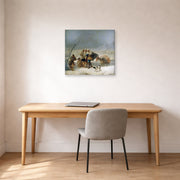 Gallery-wrapped canvas print of Francisco Goya's The Snowstorm (Winter) displayed on a wall in a office