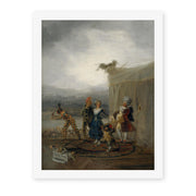 Francisco Goya's 'The Strolling Players' painting reproduced as a rolled canvas print