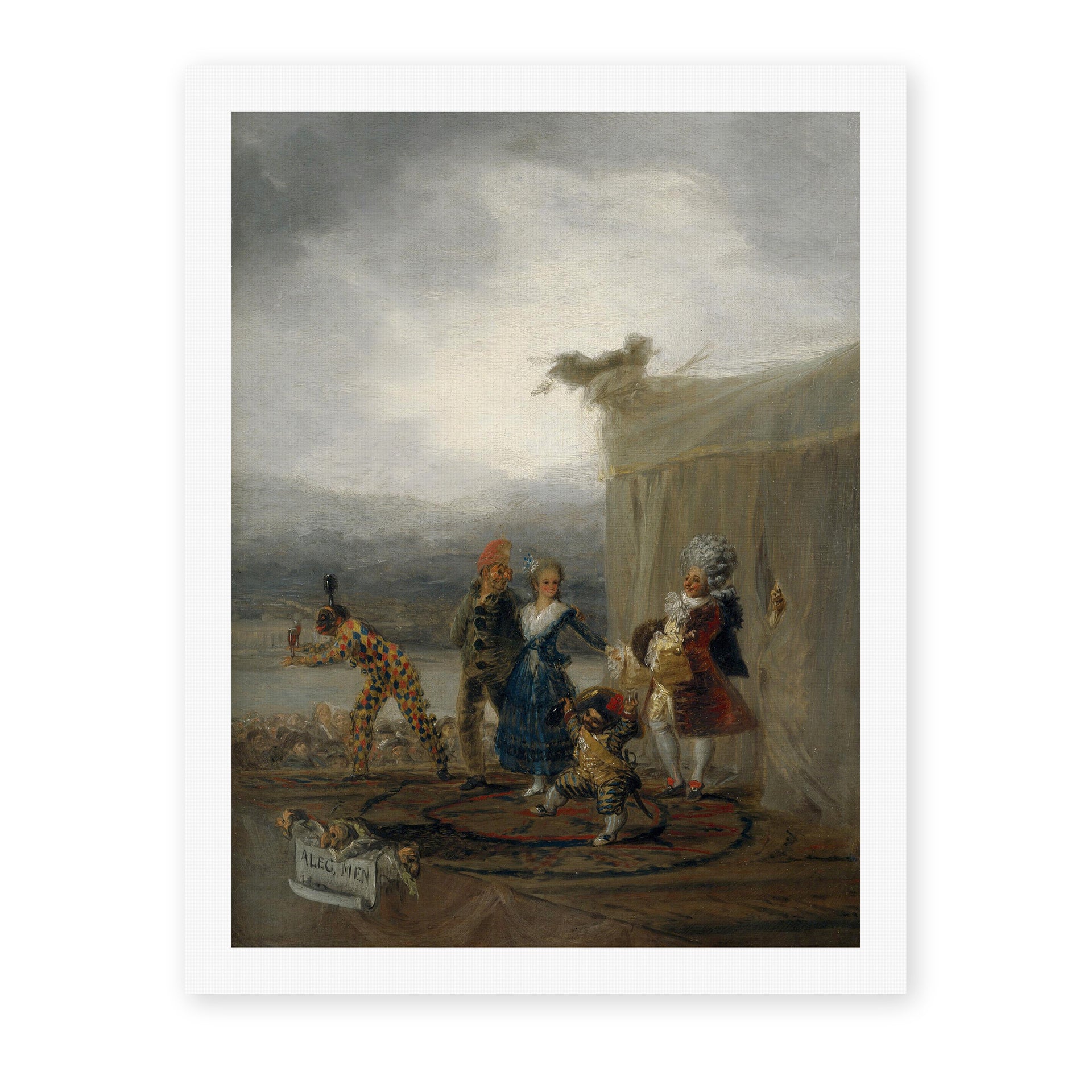 Francisco Goya's 'The Strolling Players' painting reproduced as a rolled canvas print