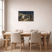 Gallery-wrapped canvas print of Francisco Goya's The Third of May 1808, El tres de mayo de 1808 en Madrid displayed on a wall in a dining room