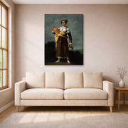 Gallery-wrapped canvas print of Francisco Goya's The Water Carrie displayed on a wall in a living room