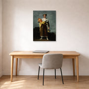 Unframed poster print of Francisco Goya's The Water Carrie displayed on a wall in a office