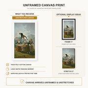 Francisco Goya - The Wimp canvas print size comparison and framing display infographic