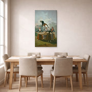 Gallery-wrapped canvas print of Francisco Goya's The Wimp displayed on a wall in a dining room