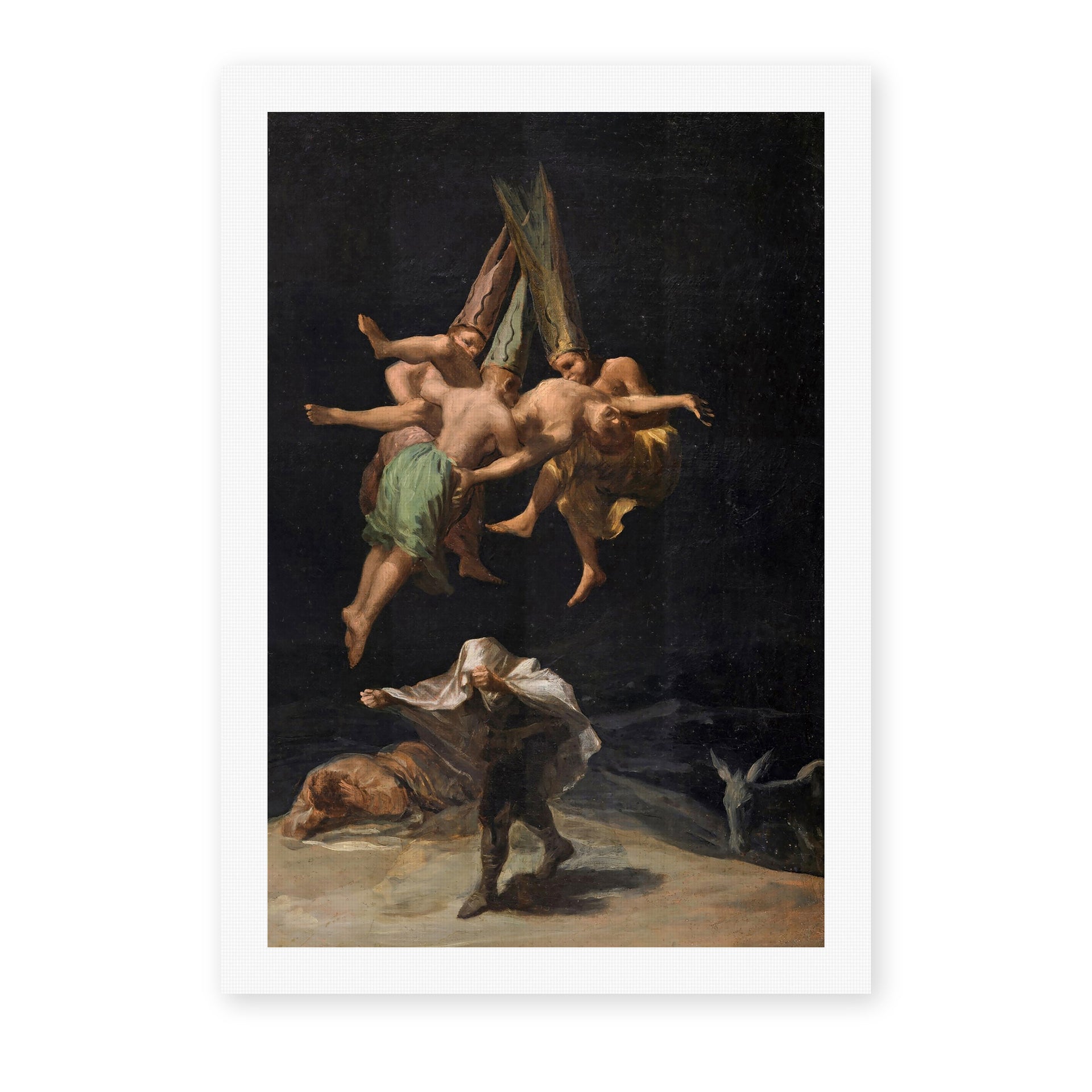 Francisco Goya's 'Witches Flight' painting reproduced as a rolled canvas print