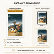 Francisco Goya - Witches Sabbath canvas print size comparison and framing display infographic