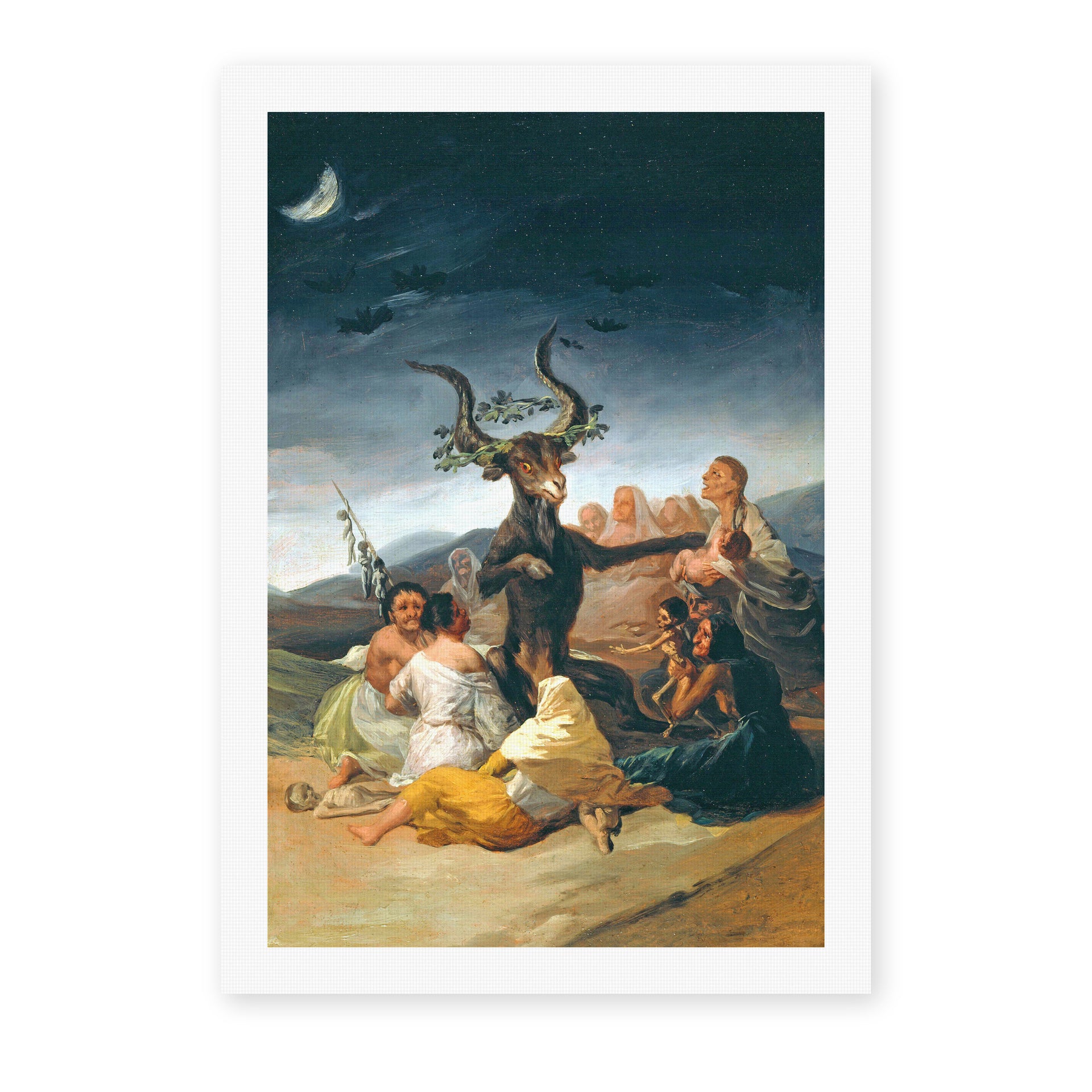 Francisco Goya's 'Witches Sabbath' painting reproduced as a rolled canvas print