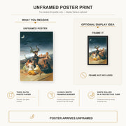 Francisco Goya - Witches Sabbath poster print size comparison and framing display infographic