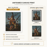 Francisco Goya - Woodcutters canvas print size comparison and framing display infographic