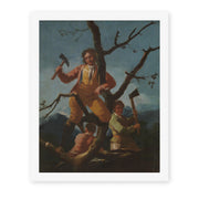 Francisco Goya's 'Woodcutters' painting reproduced as a rolled canvas print