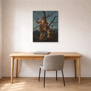 Gallery-wrapped canvas print of Francisco Goya's Woodcutters displayed on a wall in a office