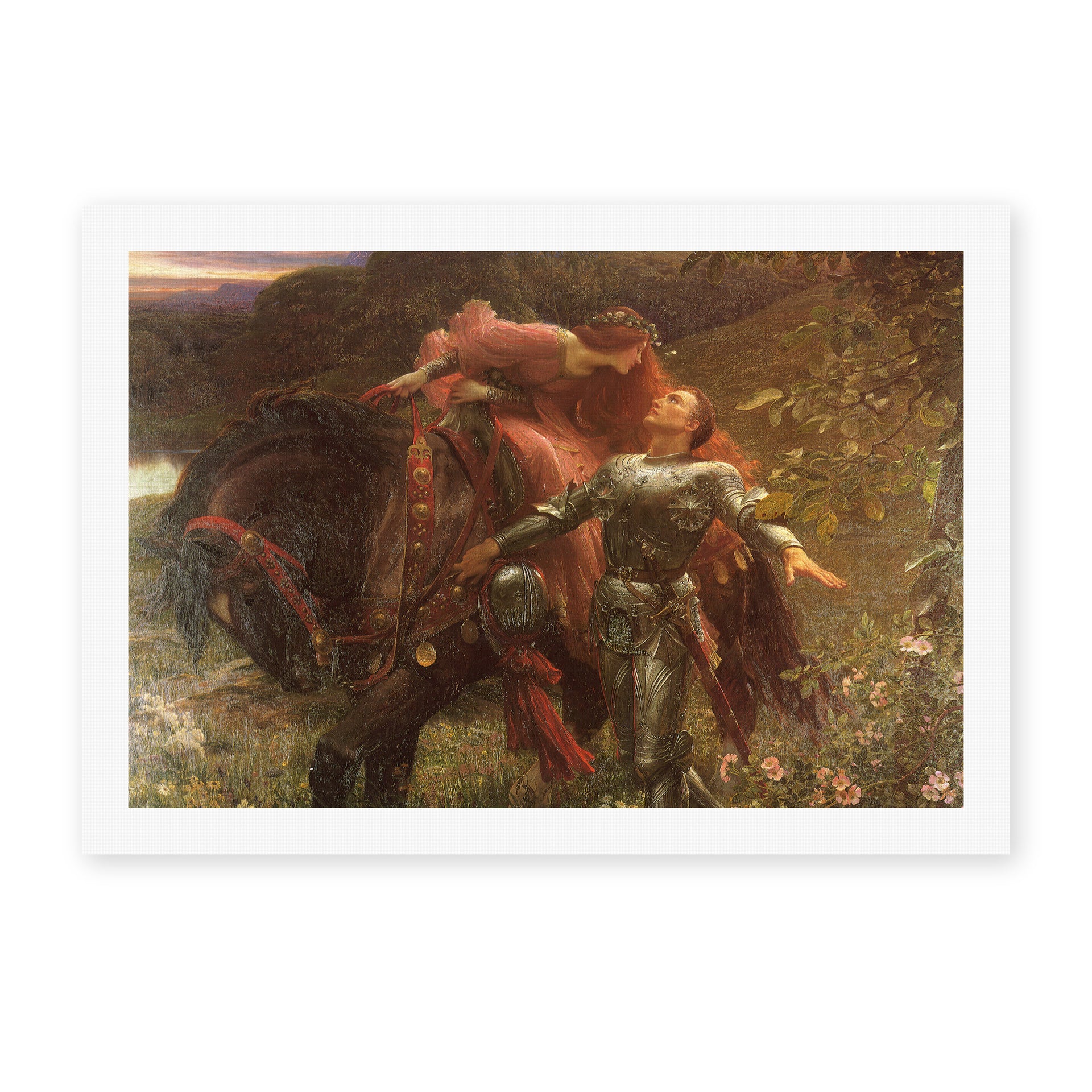Frank Dicksee's 'La Belle Dame sans Merci' painting reproduced as a rolled canvas print