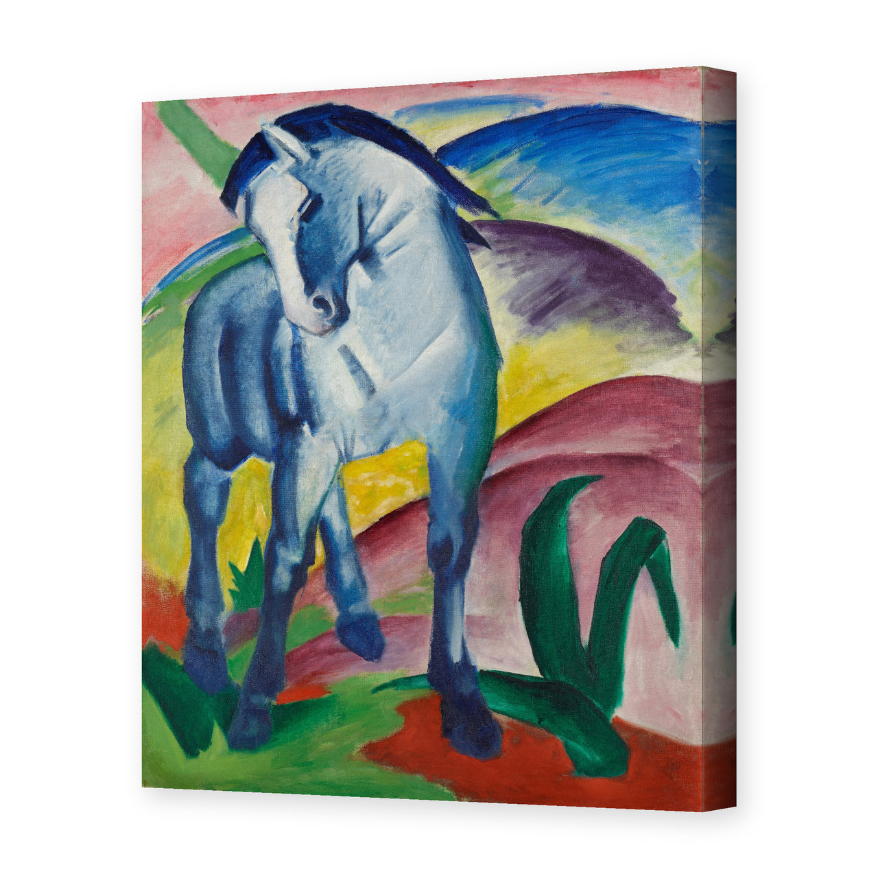 Franz Marc's 'Blue Horse' painting reproduced as a gallery-wrapped canvas print