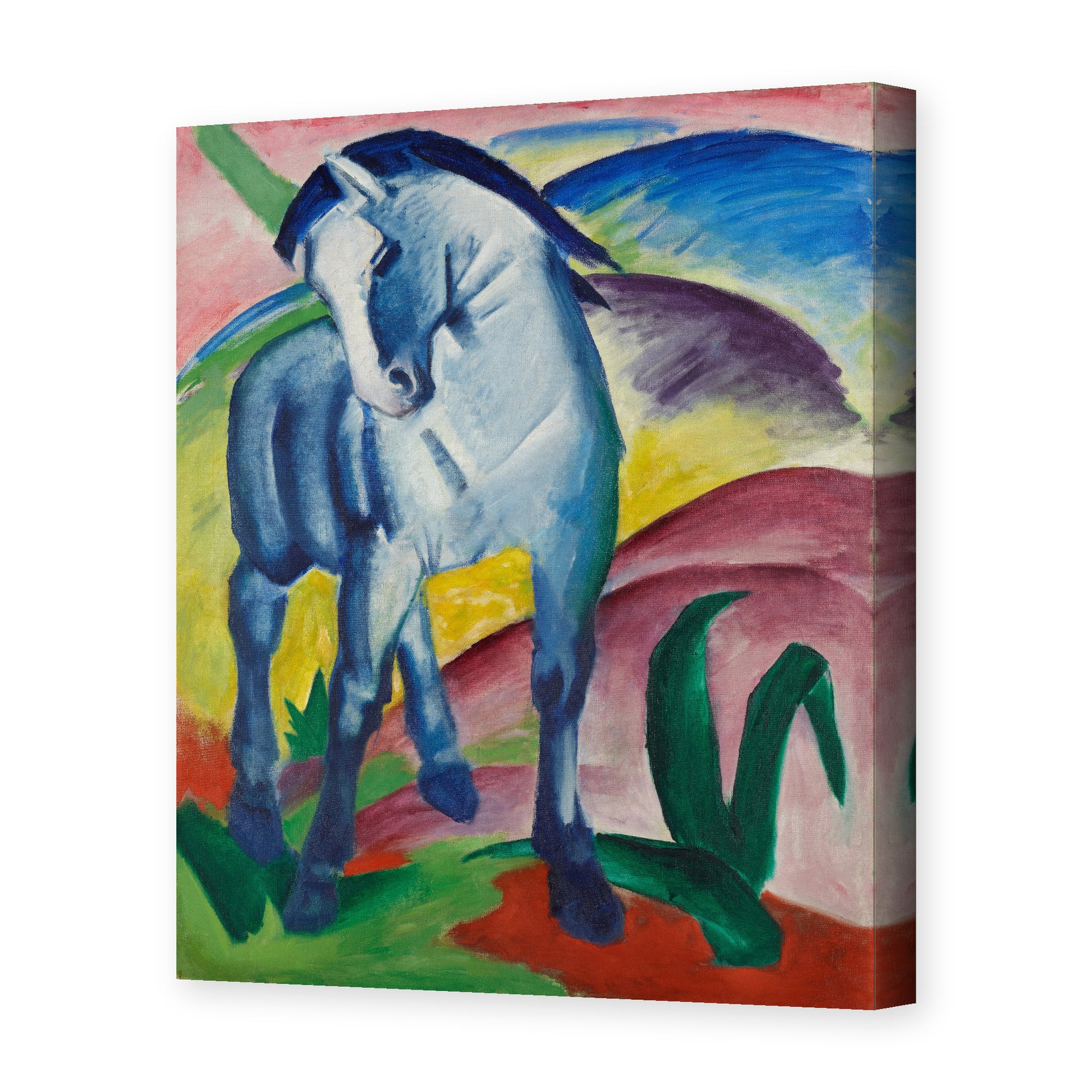 Franz Marc's 'Blue Horse' painting reproduced as a gallery-wrapped canvas print