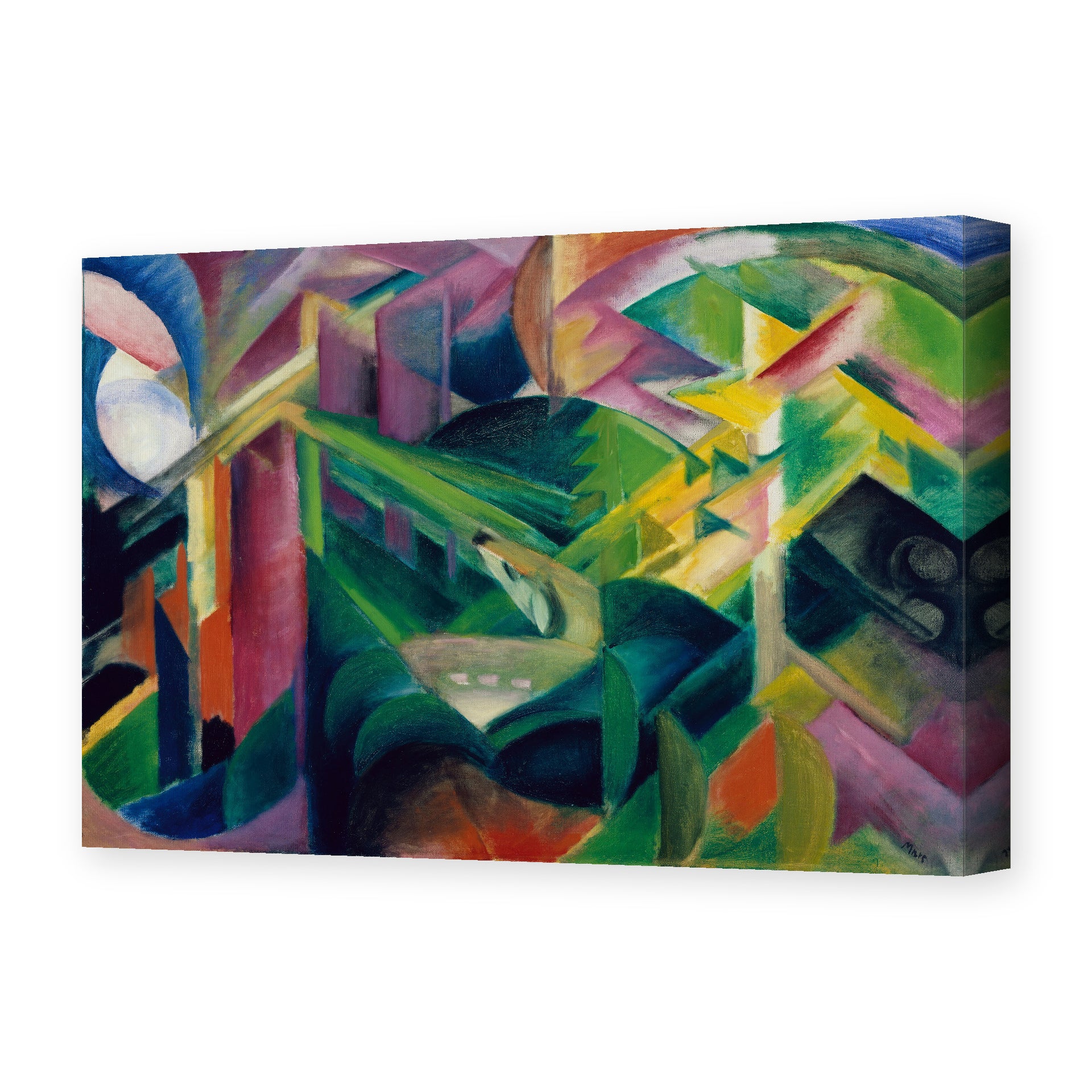 Franz Marc's 'Deer in a Monastery Garden' painting reproduced as a gallery-wrapped canvas print