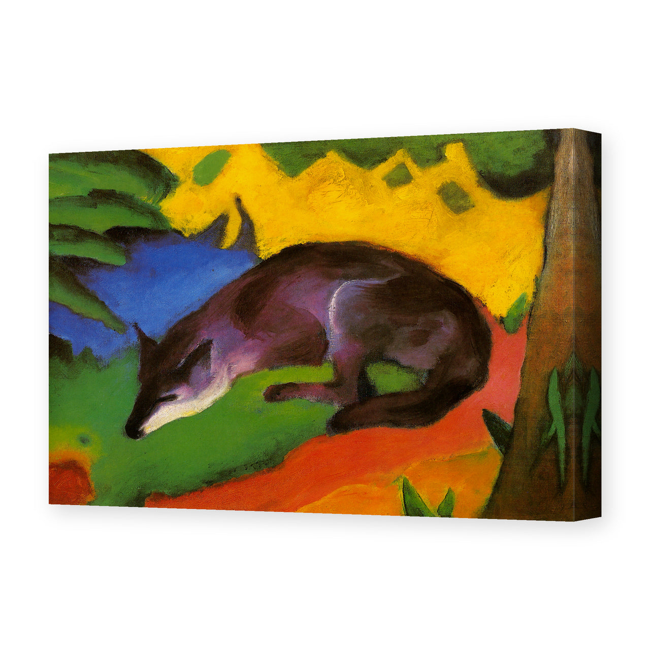 Franz Marc's 'Fox' painting reproduced as a gallery-wrapped canvas print