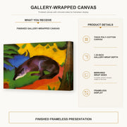 Franz Marc - Fox gallery wrap canvas construction and hanging details infographic