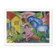 Franz Marc's 'The Dream' painting reproduced as a rolled canvas print