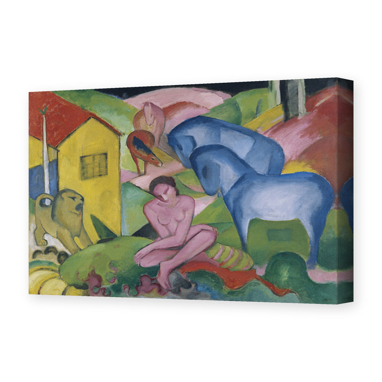 Franz Marc's 'The Dream' painting reproduced as a gallery-wrapped canvas print