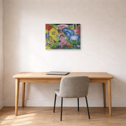 Gallery-wrapped canvas print of Franz Marc's The Dream displayed on a wall in an office