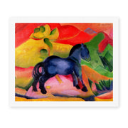 Franz Marc's 'The Little Blue Horse' painting reproduced as a rolled canvas print