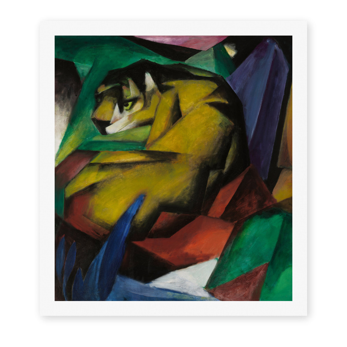 Franz Marc's 'The Tiger' painting reproduced as a rolled canvas print