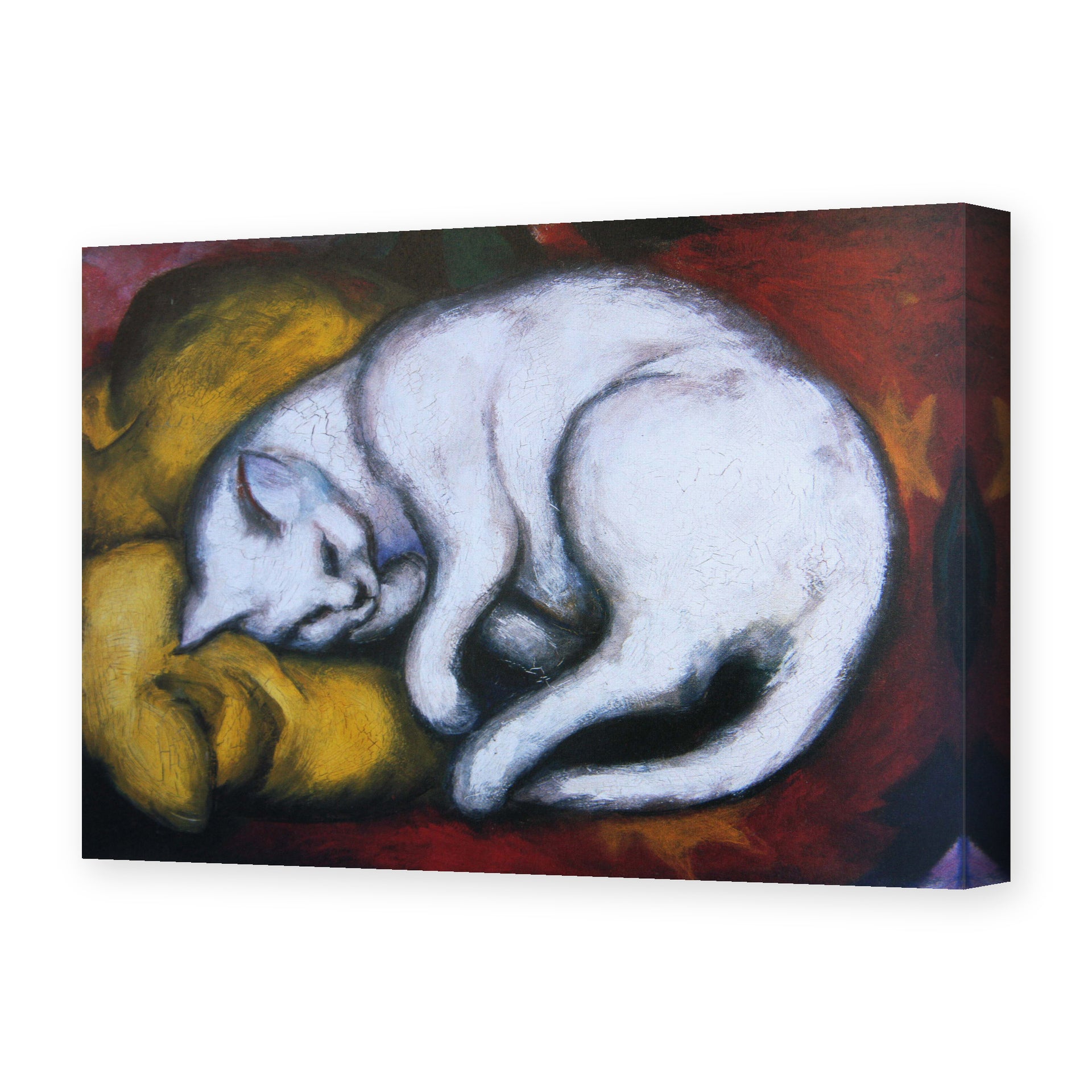 Franz Marc's 'The White Cat' painting reproduced as a gallery-wrapped canvas print