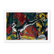 Franz Marc's 'Three Cats' painting reproduced as a rolled canvas print