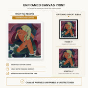 Franz Marc - Young Boy with a Lamb canvas print size comparison and framing display infographic