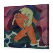 Franz Marc's 'Young Boy with a Lamb' painting reproduced as a gallery-wrapped canvas print