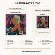 Franz Marc - Young Boy with a Lamb poster print size comparison and framing display infographic