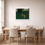 Gallery-wrapped canvas print of Franz Stuck's Firefly displayed on a wall in a dining room
