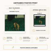 Franz Stuck - Firefly poster print size comparison and framing display infographic