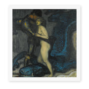 Franz Stuck's 'The Dragon Slayer' painting reproduced as a rolled canvas print