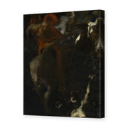 Franz Stuck's 'The Wild Hunt' painting reproduced as a gallery-wrapped canvas print, an 1889 depiction of the Germanic legend of Wodan's spectral hunt