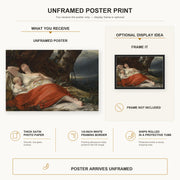 Friedrich von Amerling - Sleeping Fisherwoman poster print size comparison and framing display infographic