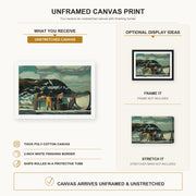 George Bellows - Cleaning Fish canvas print size comparison and framing display infographic