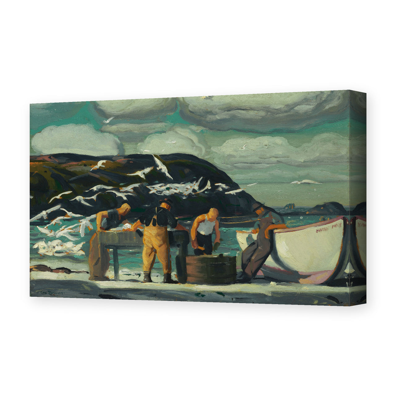 George Bellows's 'Cleaning Fish' painting reproduced as a gallery-wrapped canvas print