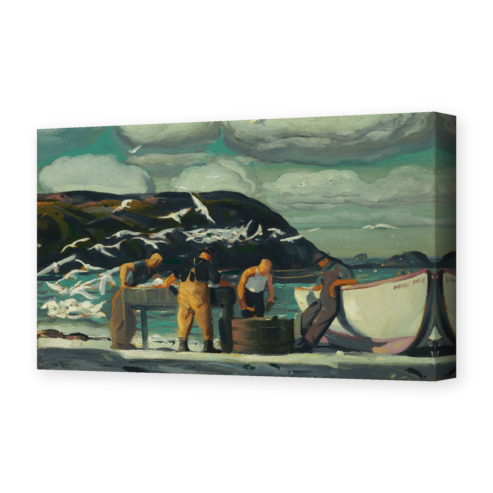 George Bellows's 'Cleaning Fish' painting reproduced as a gallery-wrapped canvas print