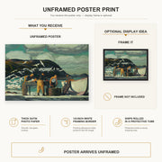George Bellows - Cleaning Fish poster print size comparison and framing display infographic