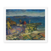 George Bellows's 'Dock Builders' painting reproduced as a rolled canvas print