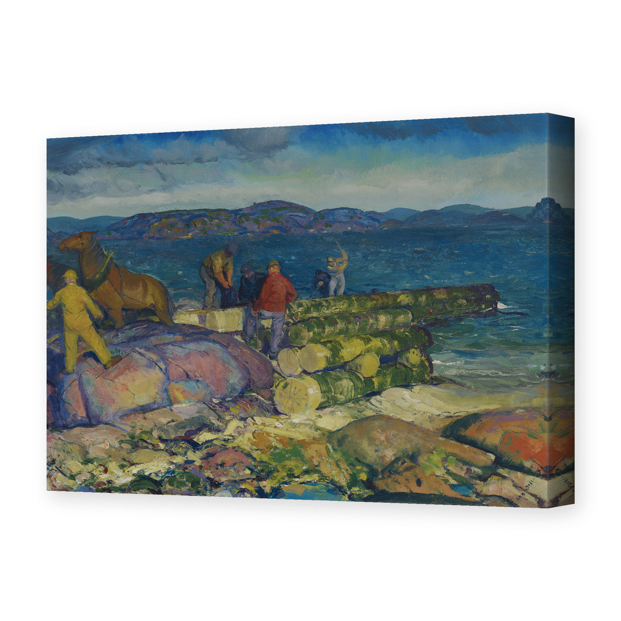 George Bellows's 'Dock Builders' painting reproduced as a gallery-wrapped canvas print