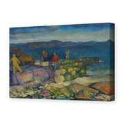George Bellows's 'Dock Builders' painting reproduced as a gallery-wrapped canvas print