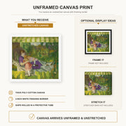 George Bellows - My Family canvas print size comparison and framing display infographic