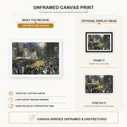 George Bellows - New York canvas print size comparison and framing display infographic