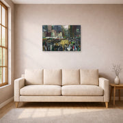 Gallery-wrapped canvas print of George Bellows's New York displayed on a wall in a living room