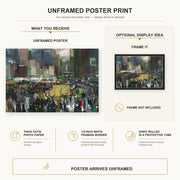 George Bellows - New York poster print size comparison and framing display infographic