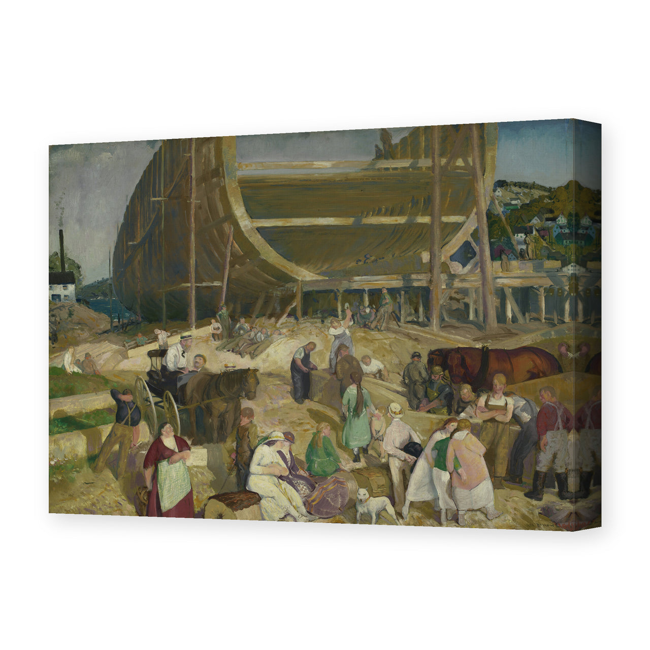 George Bellows's 'Shipyard Society' painting reproduced as a gallery-wrapped canvas print