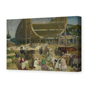 George Bellows's 'Shipyard Society' painting reproduced as a gallery-wrapped canvas print